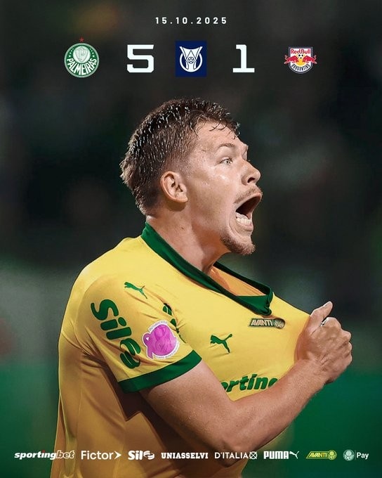 罗克双响！帕尔梅拉斯豪取4连胜，继续领跑巴甲积分榜